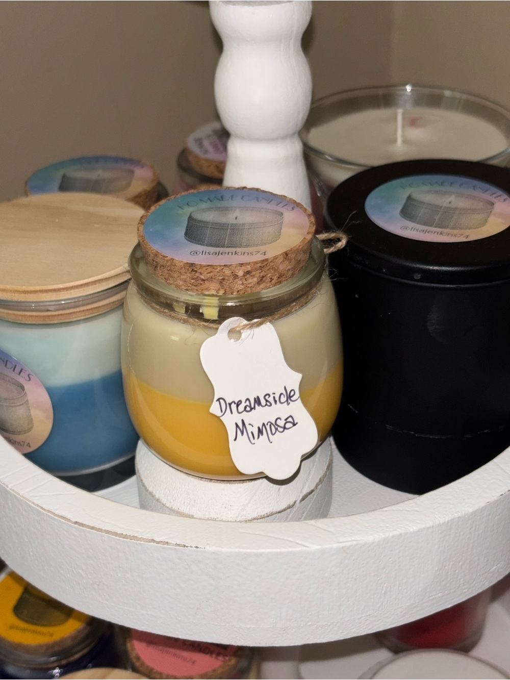 Dreamsicle Mimosa Layered Scented Candle - Yellow & Cream